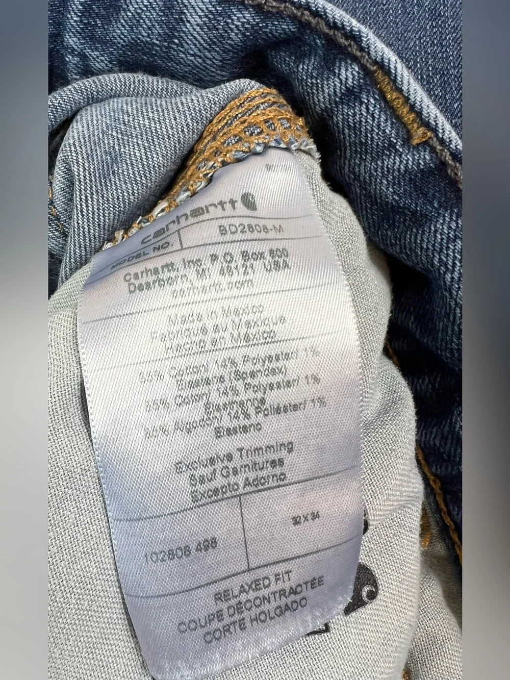 Mens Carhartt Relaxed Rugged Flex Denim Blue Jeans Size 32x34